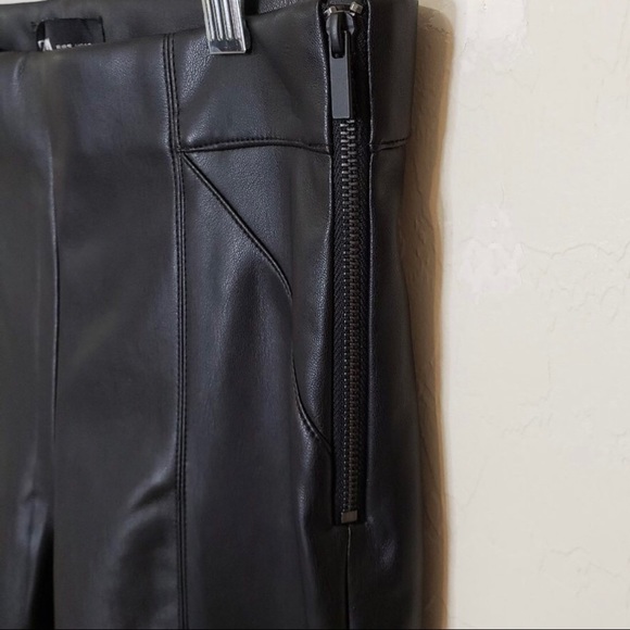 Zara Faux Leather Leggings Skinny Pants Ankle Zip - Picture 7 of 8
